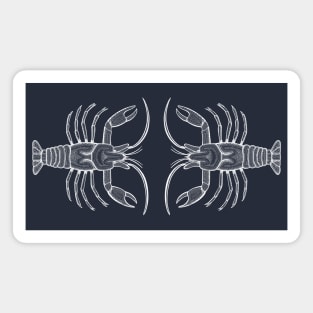 Crayfish in Love - detailed water animal ink art Magnet